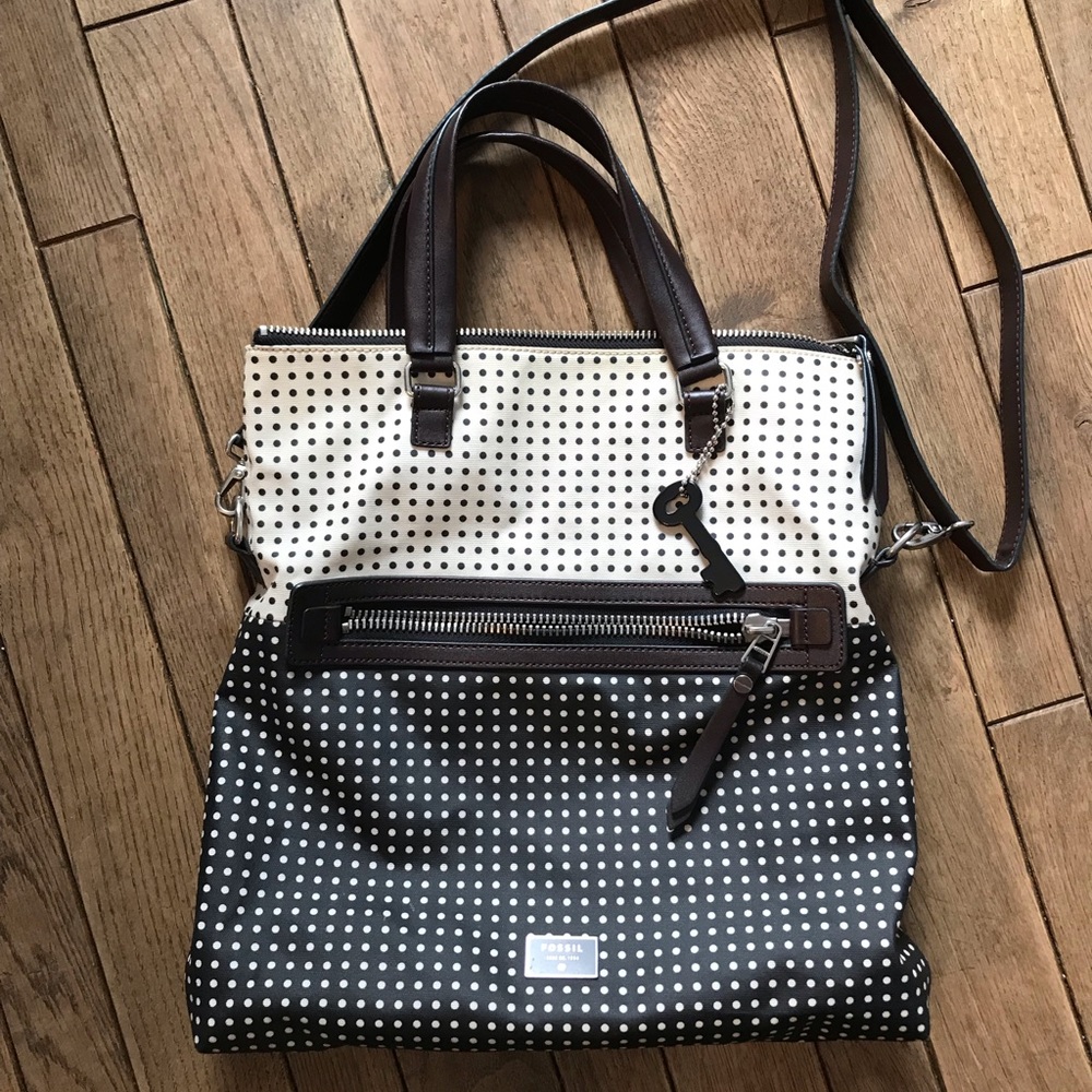 Fossil convertible tote handbag 13x14.